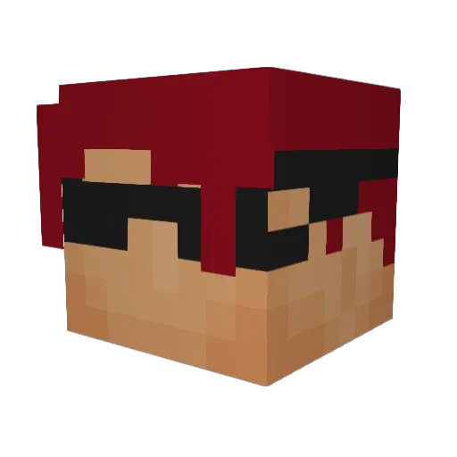 FoxyTheGamer2005 Minecraft avatar head, 3D render