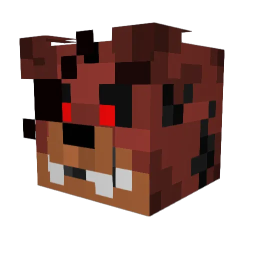 Foxy_2008_ Minecraft avatar head, 3D render