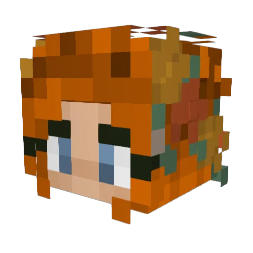 Foxy_B Minecraft avatar head, 3D render