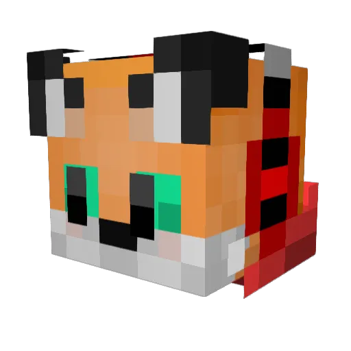 Foxy_btw Minecraft avatar head, 3D render