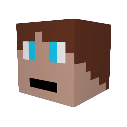 Foxyest Minecraft avatar head, 3D render