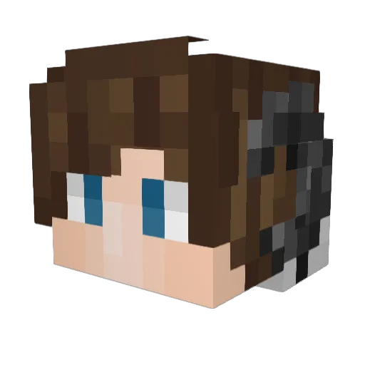 Foxyon Minecraft avatar head, 3D render