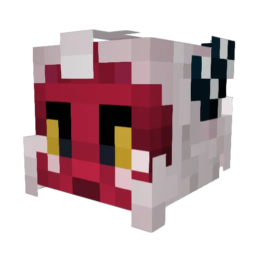 Foxypopo Minecraft avatar head, 3D render