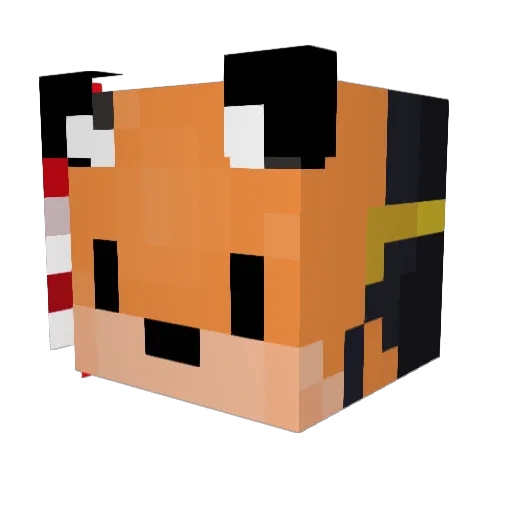 FoxysONE Minecraft avatar head, 3D render