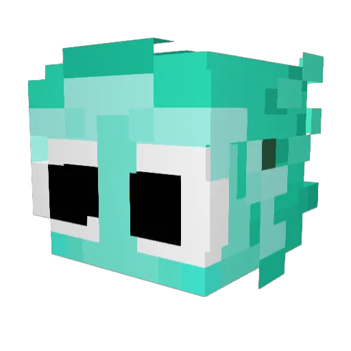 Fqxm Minecraft avatar head, 3D render