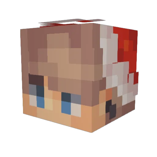 Fr0ntal Minecraft avatar head, 3D render