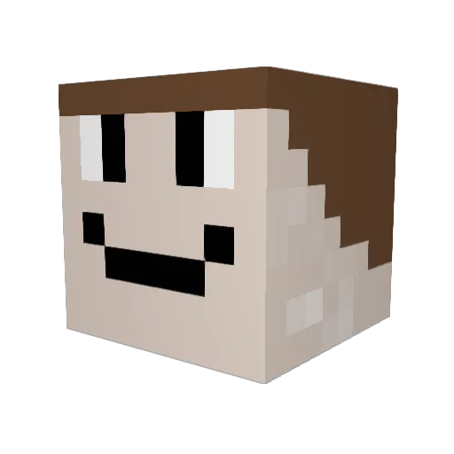 Fr0zenF1sh Minecraft avatar head, 3D render