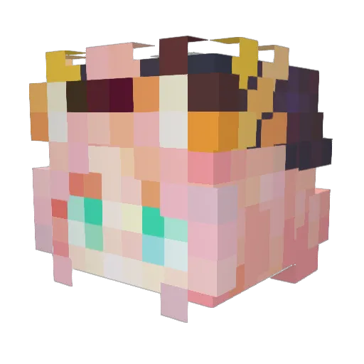 Fr3nchie Minecraft avatar head, 3D render