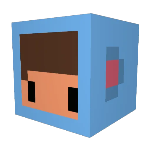 FraanKoo Minecraft avatar head, 3D render