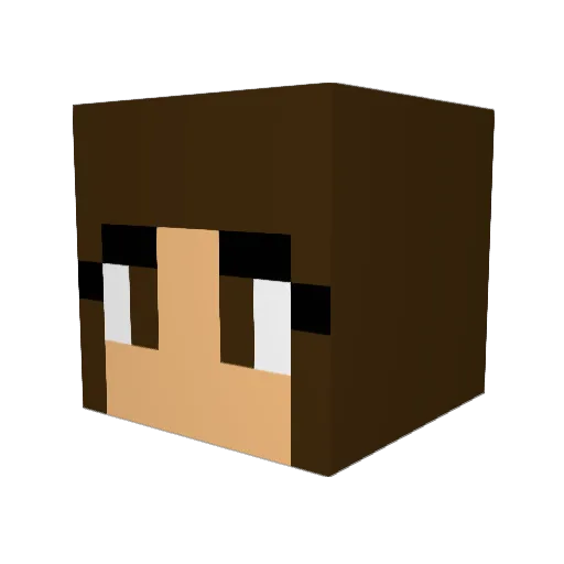 FraccaChan Minecraft avatar head, 3D render
