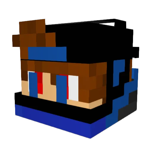 Fracmino Minecraft avatar head, 3D render
