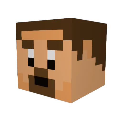 FractalFlake Minecraft avatar head, 3D render