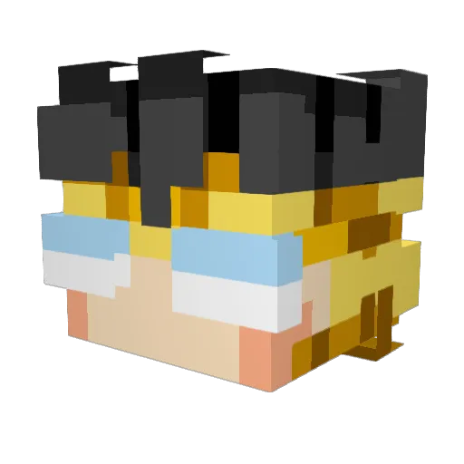 Fradeee Minecraft avatar head, 3D render