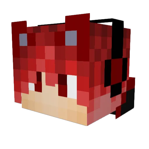 Fradelx Minecraft avatar head, 3D render