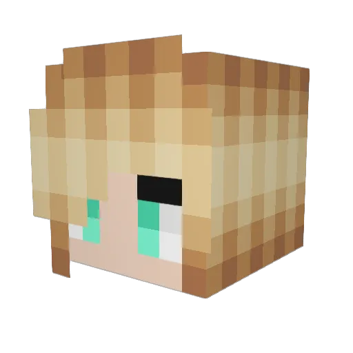 Fraeuleinkadse Minecraft avatar head, 3D render