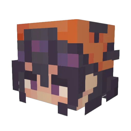 Frafiju Minecraft avatar head, 3D render