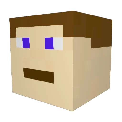 Fragbro Minecraft avatar head, 3D render
