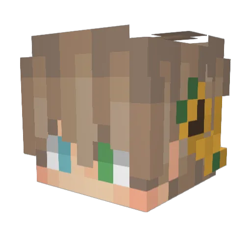 Fraggle123 Minecraft avatar head, 3D render
