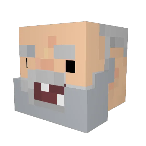 Fraggleking Minecraft avatar head, 3D render