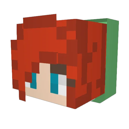 FragileFather Minecraft avatar head, 3D render