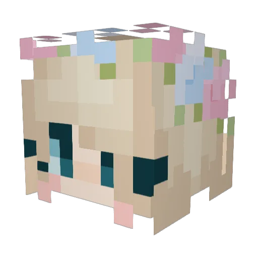 Frah Minecraft avatar head, 3D render