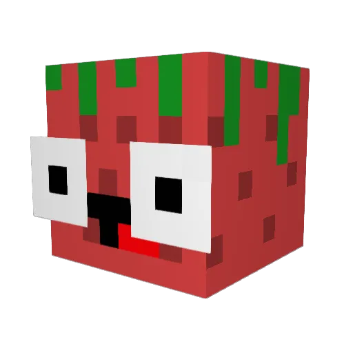 Fraisitaa Minecraft avatar head, 3D render