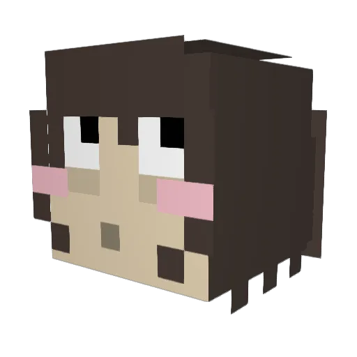 FrakGirl Minecraft avatar head, 3D render