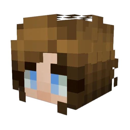 Fralala Minecraft avatar head, 3D render