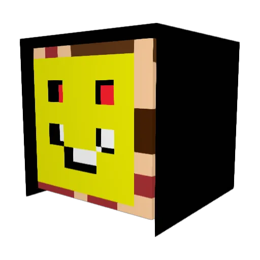 FranPC Minecraft avatar head, 3D render
