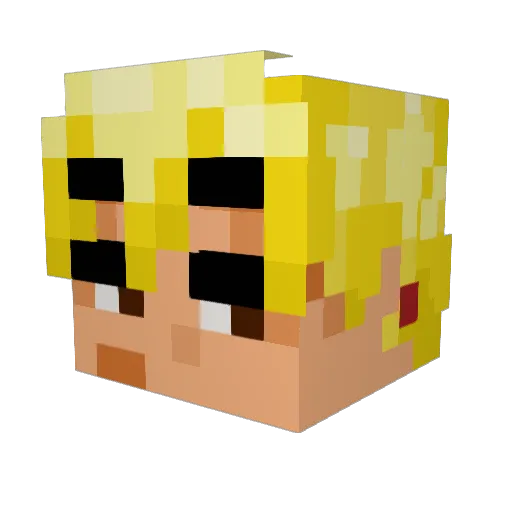 Fran_Zn Minecraft avatar head, 3D render