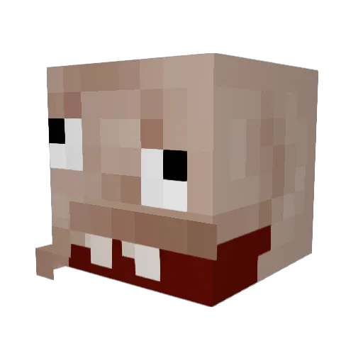 Franciz Minecraft avatar head, 3D render