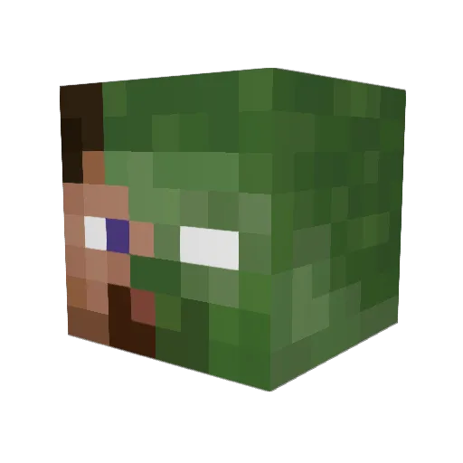 Frank0w Minecraft avatar head, 3D render