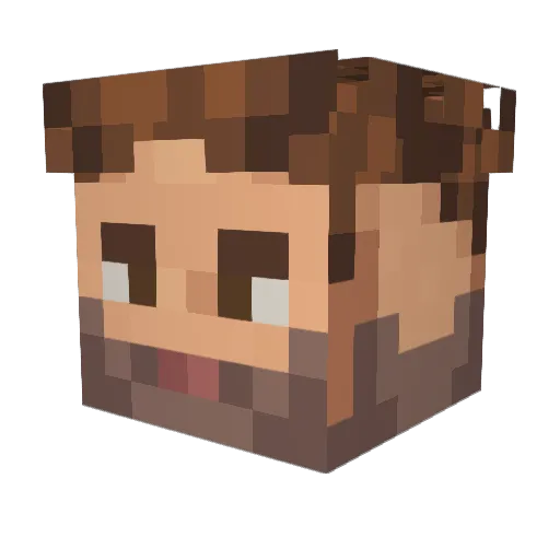 Frank2kx Minecraft avatar head, 3D render