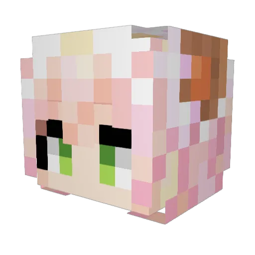 FrankAl Minecraft avatar head, 3D render