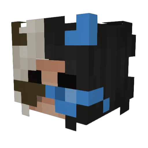 FrankSophCat Minecraft avatar head, 3D render
