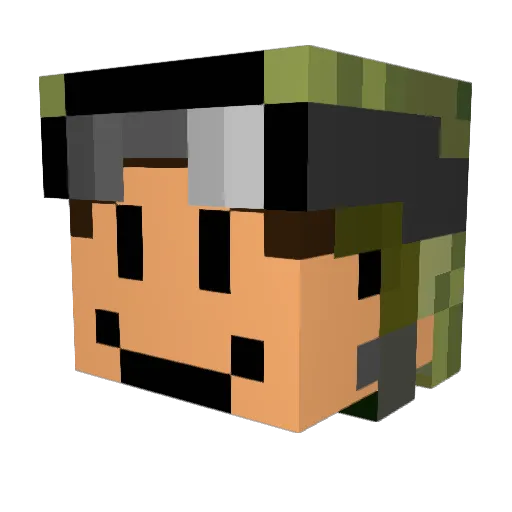 FrankTheTank3r Minecraft avatar head, 3D render