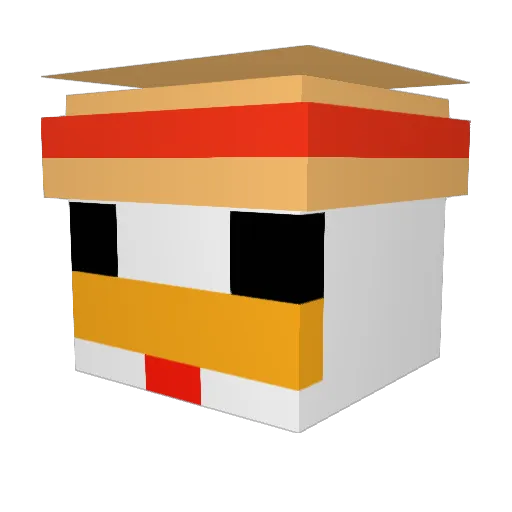 FrankenBalls Minecraft avatar head, 3D render
