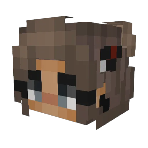 FrankieFox Minecraft avatar head, 3D render