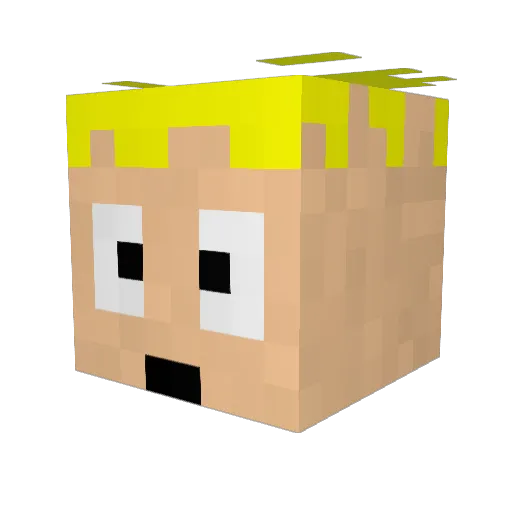 FrankieWithY Minecraft avatar head, 3D render