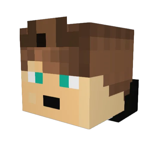 FrankieeHD Minecraft avatar head, 3D render