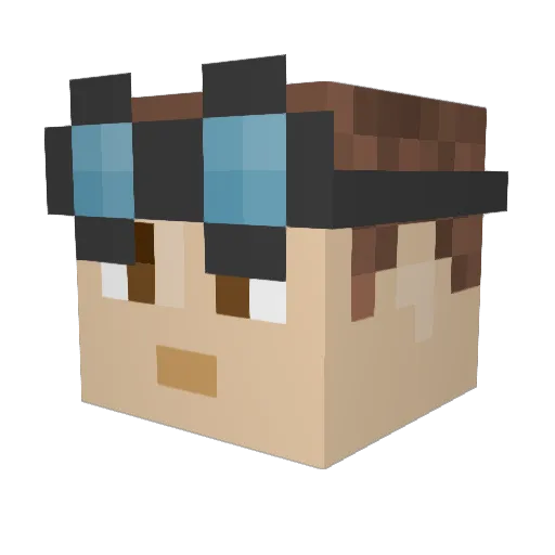 FranklyJP Minecraft avatar head, 3D render