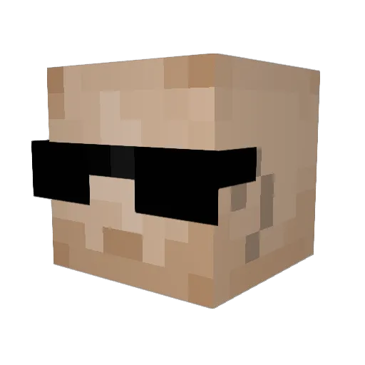 Franktik Minecraft avatar head, 3D render