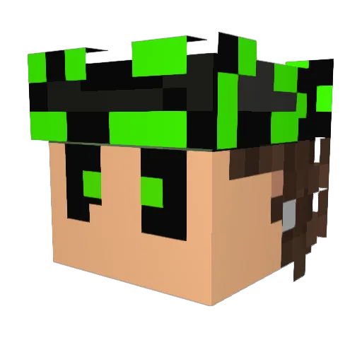 Franmofran Minecraft avatar head, 3D render
