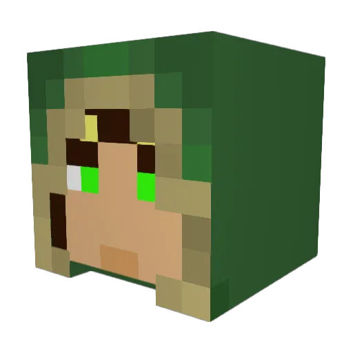 Fraoden Minecraft avatar head, 3D render