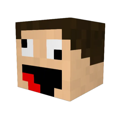 Fraternity Minecraft avatar head, 3D render