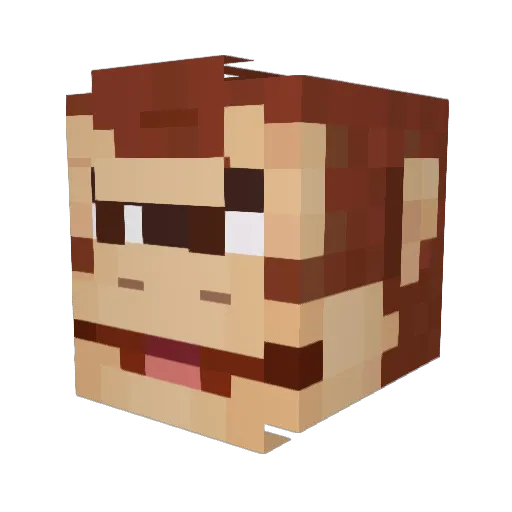 Fratticus Minecraft avatar head, 3D render