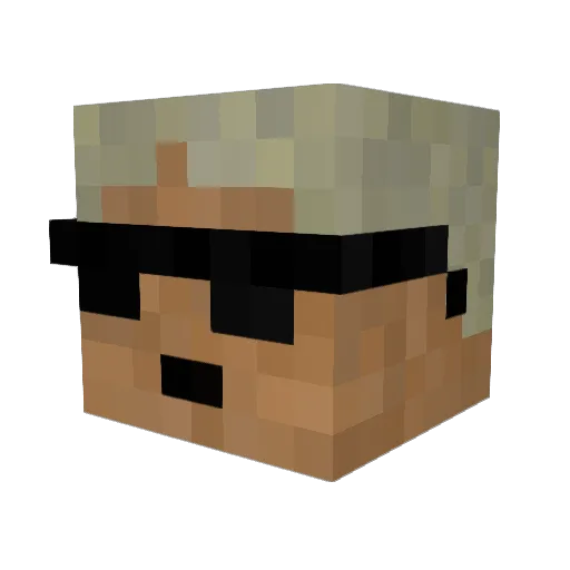 Fratziggy Minecraft avatar head, 3D render
