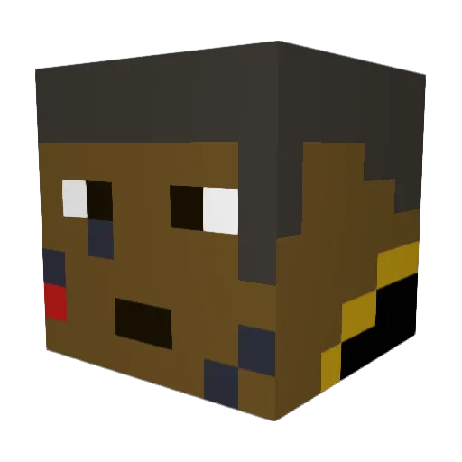 FraudEXE Minecraft avatar head, 3D render