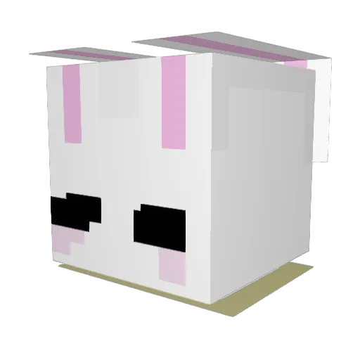 Fraumeow Minecraft avatar head, 3D render