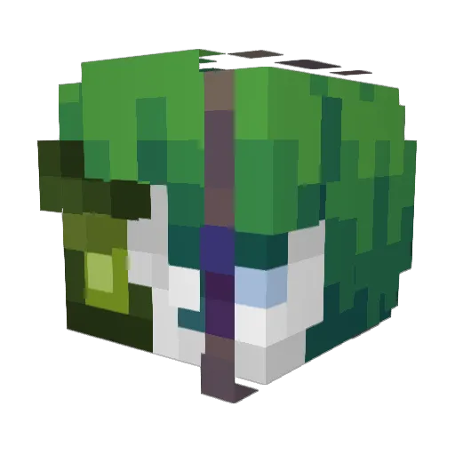 Fraxil Minecraft avatar head, 3D render